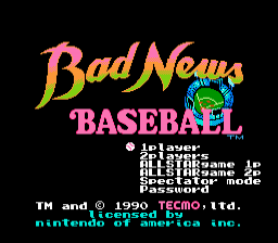 Bad News Baseball title screenshot